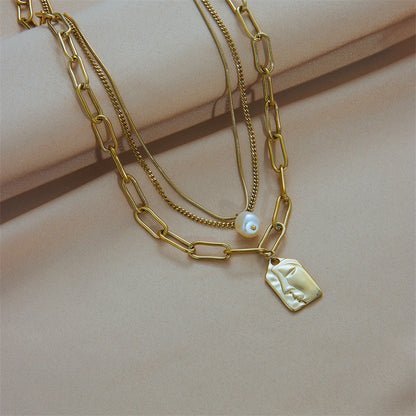 PORTRAIT CHAIN CHOKER NECKLACE